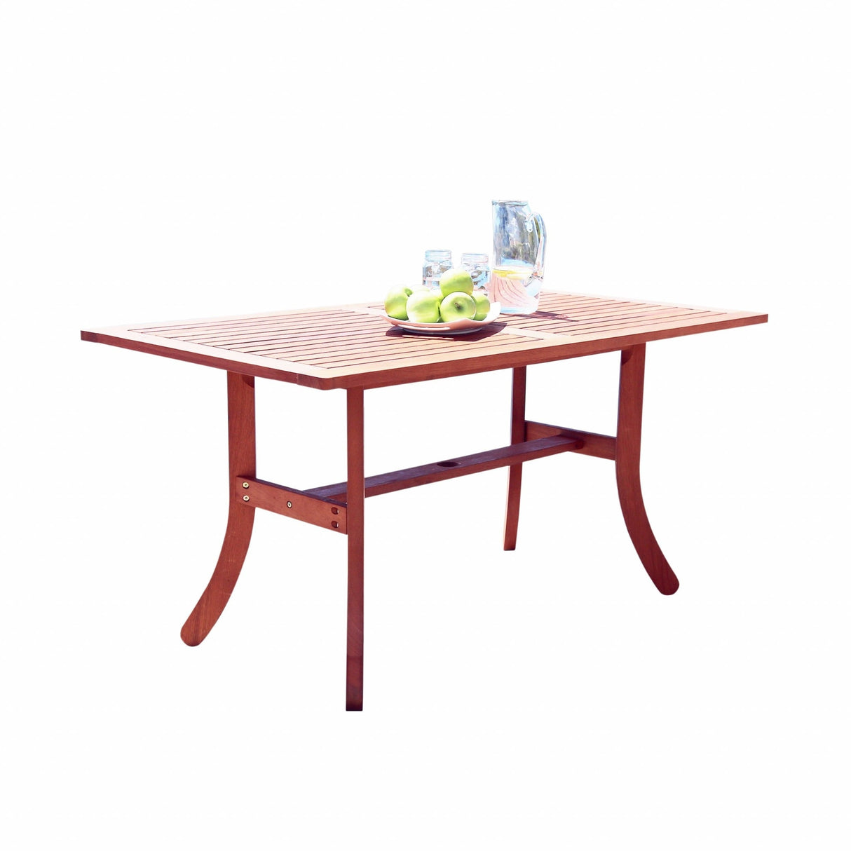 Dining Table with Curved Legs - 59" W x 31" D x 29" H
