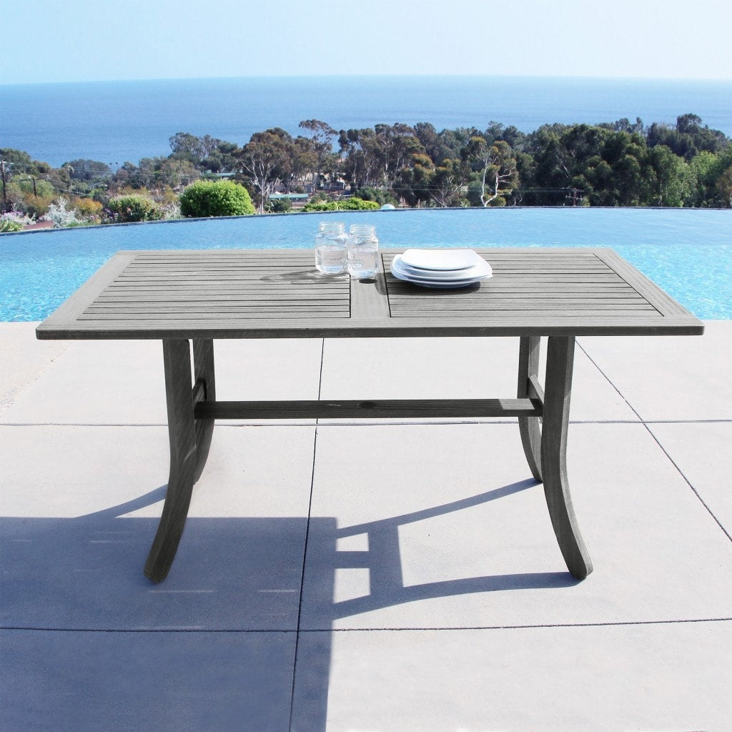 Dining Table with Curved Legs - 59" W x 31" D x 29" H