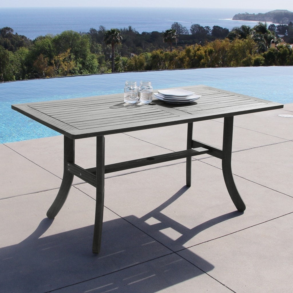 Dining Table with Curved Legs - 59" W x 31" D x 29" H