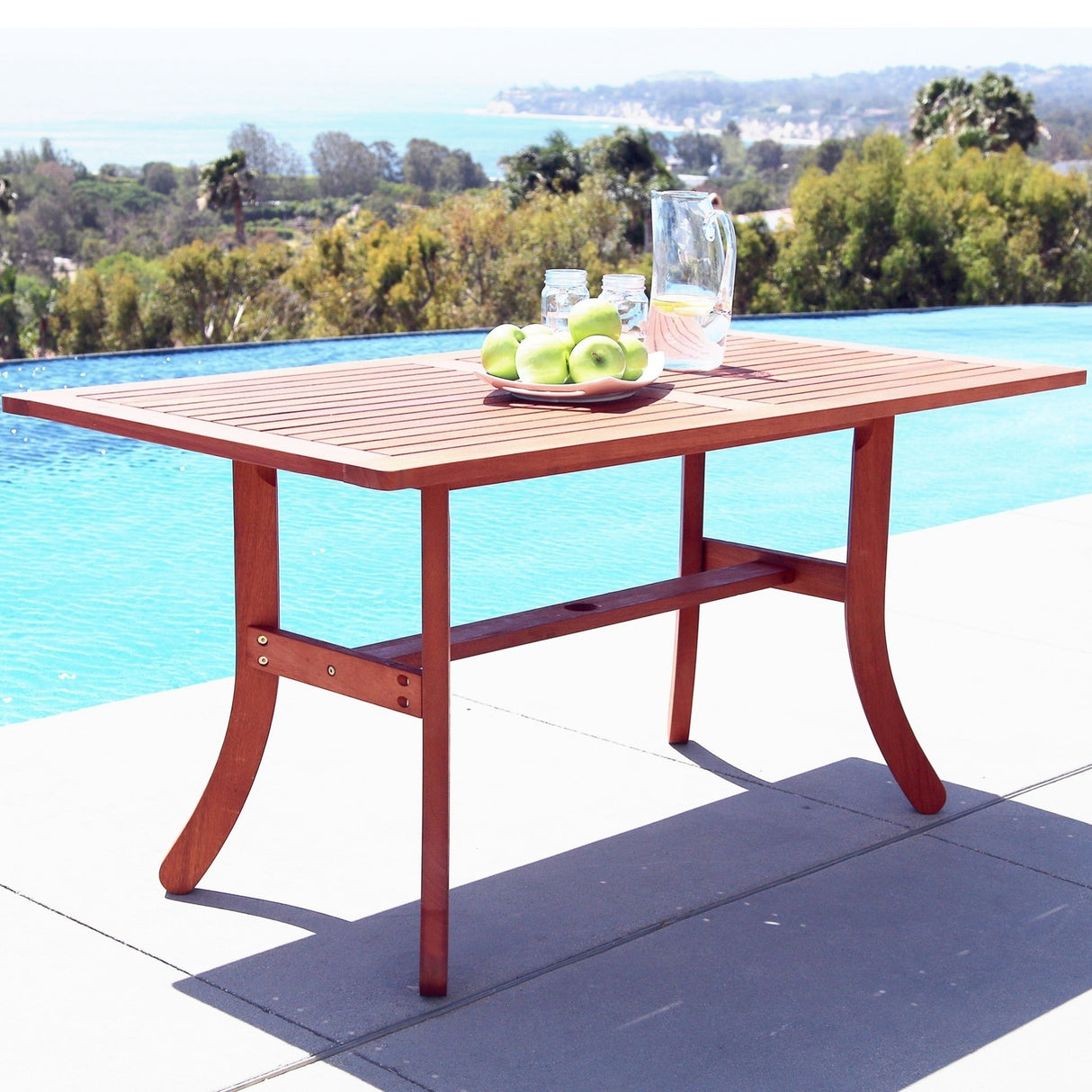 Dining Table with Curved Legs - 59" W x 31" D x 29" H