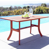 Dining Table with Curved Legs - 59" W x 31" D x 29" H