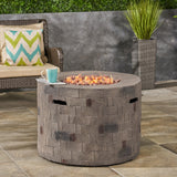 Dino Outdoor Lightweight Concrete Circular Fire Pit by Christopher Knight Home