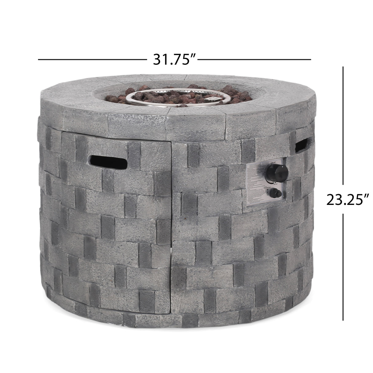 Dino Outdoor Lightweight Concrete Circular Fire Pit by Christopher Knight Home