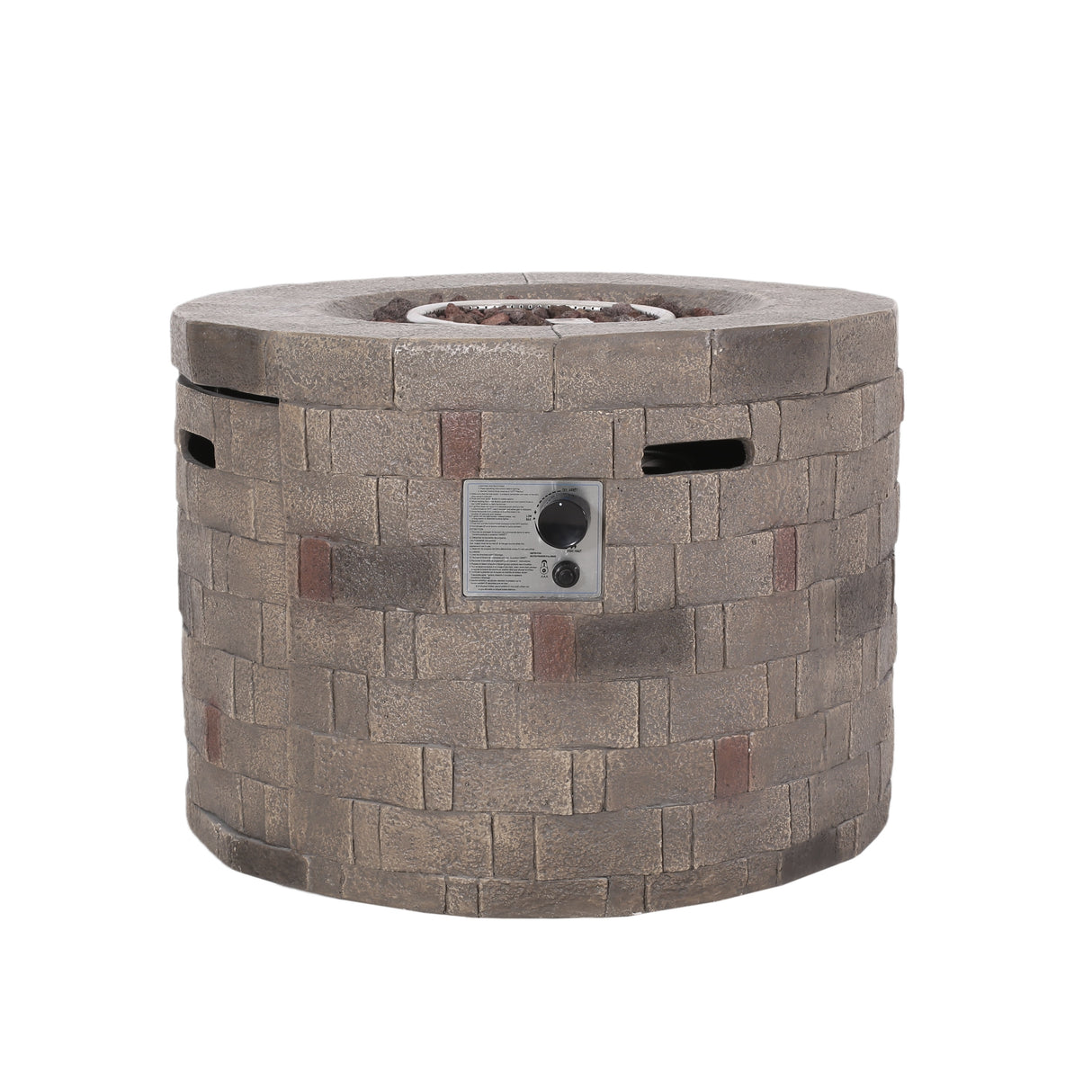 Dino Outdoor Lightweight Concrete Circular Fire Pit by Christopher Knight Home
