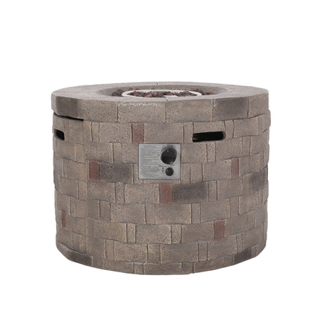 Dino Outdoor Lightweight Concrete Circular Fire Pit by Christopher Knight Home