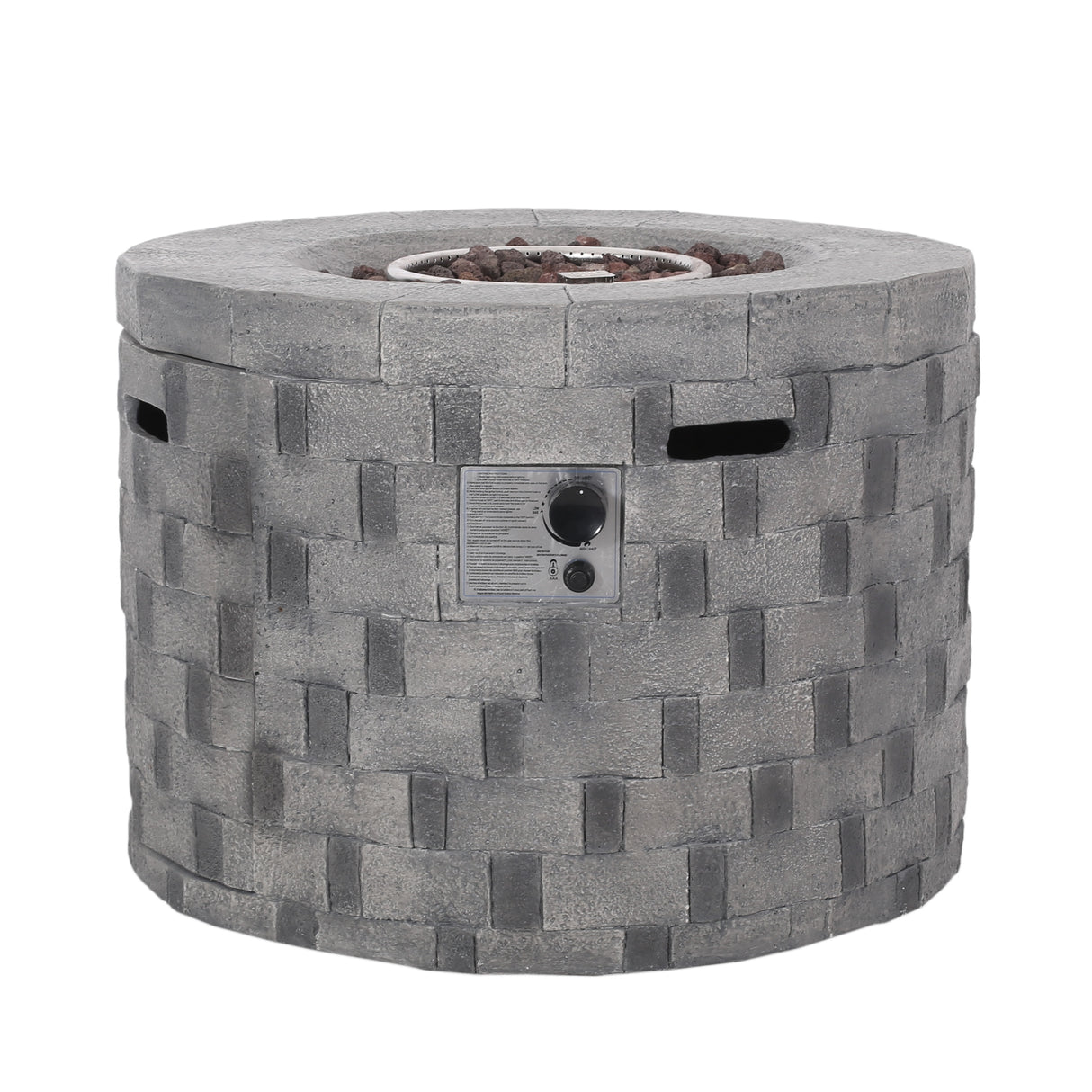 Dino Outdoor Lightweight Concrete Circular Fire Pit by Christopher Knight Home