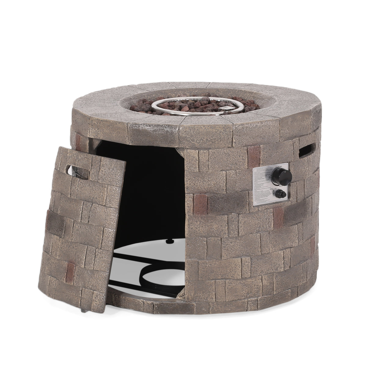 Dino Outdoor Lightweight Concrete Circular Fire Pit by Christopher Knight Home