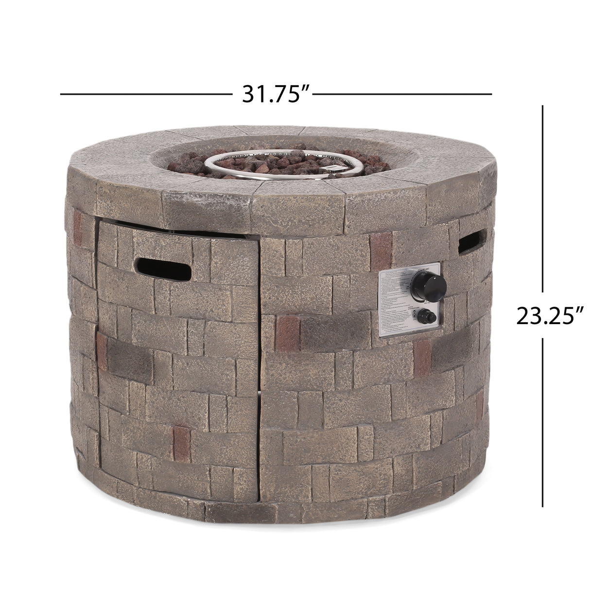Dino Outdoor Lightweight Concrete Circular Fire Pit by Christopher Knight Home