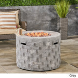 Dino Outdoor Lightweight Concrete Circular Fire Pit by Christopher Knight Home