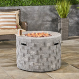 Dino Outdoor Lightweight Concrete Circular Fire Pit by Christopher Knight Home