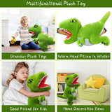 Dinosaur Stuffed Animals, Soft Plush Toys with 4 Pieces Cute Fluffy Baby Dinosaur Inside Its Zippered Tummy