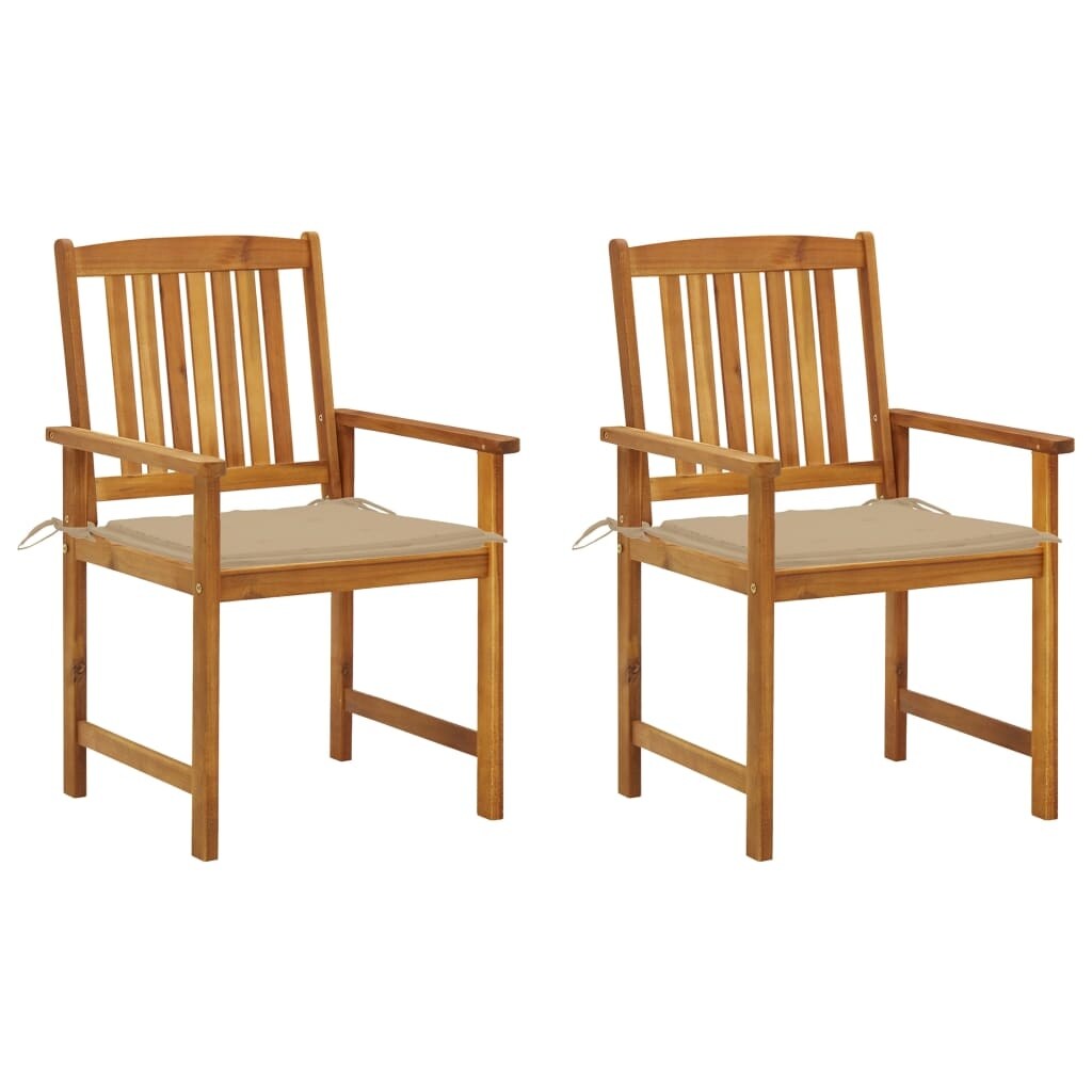 Director's Chairs with Cushions 2 pcs Solid Acacia Wood