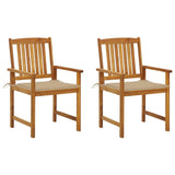 Director's Chairs with Cushions 2 pcs Solid Acacia Wood