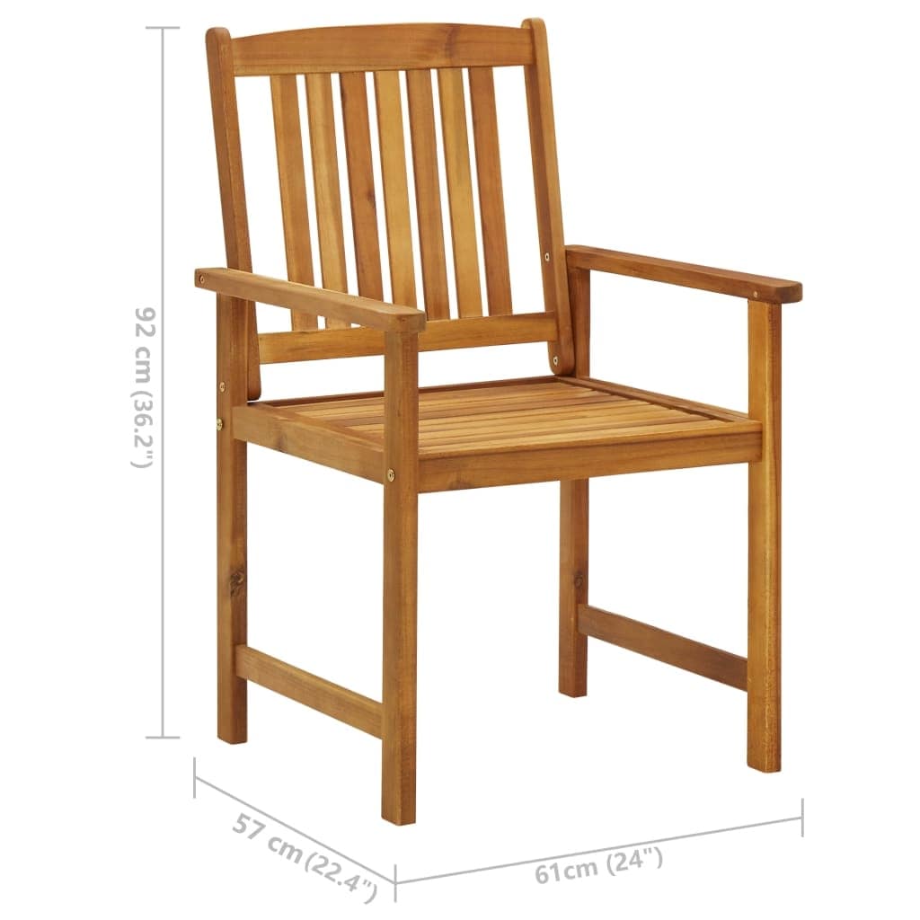 Director's Chairs with Cushions 2 pcs Solid Acacia Wood