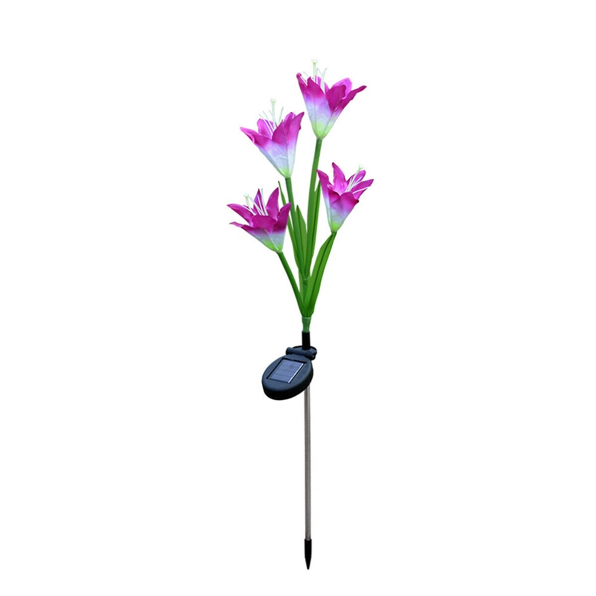 Discoloration 4 Solar L-ily LED Solar Flower Light 2 Pack (Red and Purple)