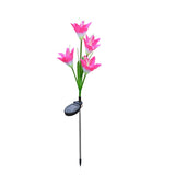 Discoloration 4 Solar L-ily LED Solar Flower Light 2 Pack (Red and Purple)