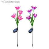 Discoloration 4 Solar L-ily LED Solar Flower Light 2 Pack (Red and Purple)