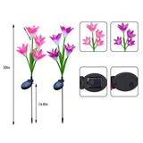 Discoloration 4 Solar L-ily LED Solar Flower Light 2 Pack (Red and Purple)