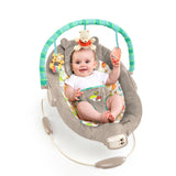 Disney Baby Winnie the Pooh Baby Bouncer Soothing Vibrations Deluxe Infant Seat - Faux Suede, Music, Removable -Toy Bar