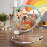 Disney Baby Winnie the Pooh Baby Bouncer Soothing Vibrations Deluxe Infant Seat - Faux Suede, Music, Removable -Toy Bar