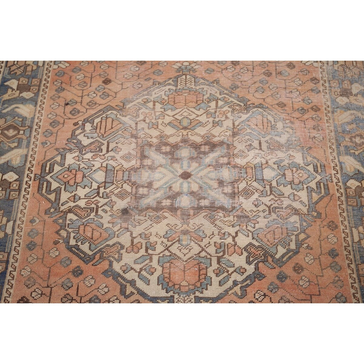 Distressed Bakhtiari Persian Vintage Area Rug Hand-Knotted Wool Carpet - 4'5" x 6'9"
