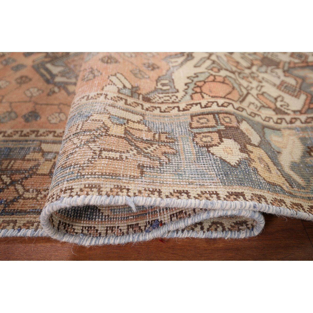 Distressed Bakhtiari Persian Vintage Area Rug Hand-Knotted Wool Carpet - 4'5" x 6'9"