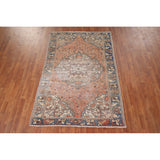 Distressed Bakhtiari Persian Vintage Area Rug Hand-Knotted Wool Carpet - 4'5" x 6'9"