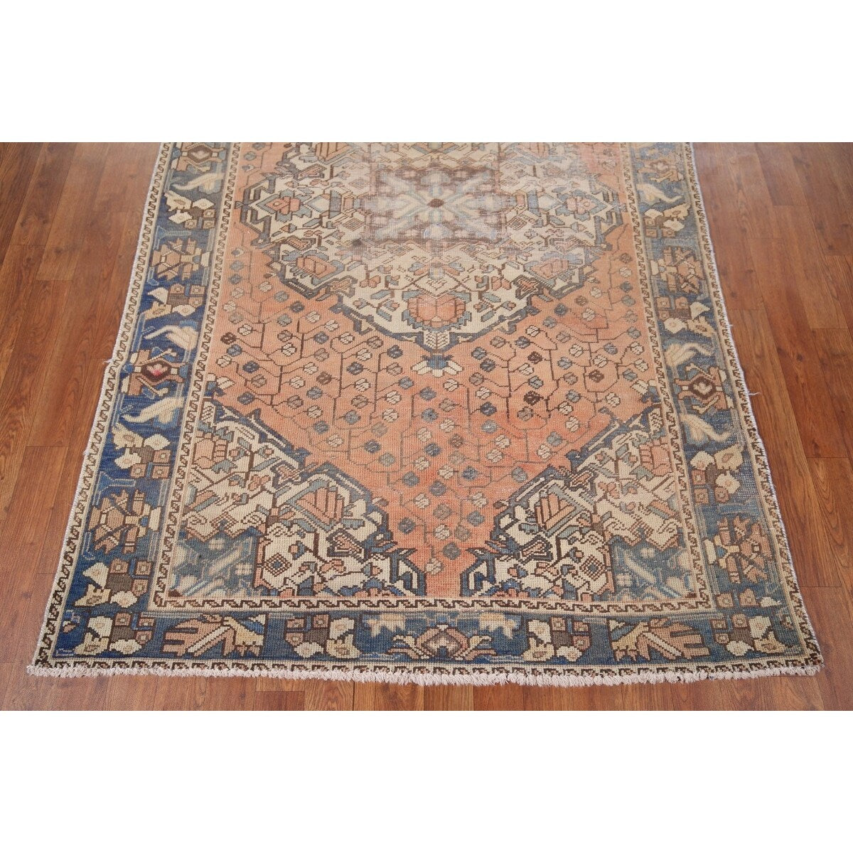 Distressed Bakhtiari Persian Vintage Area Rug Hand-Knotted Wool Carpet - 4'5" x 6'9"
