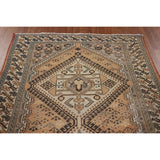 Distressed Bakhtiari Persian Vintage Area Rug Handmade Wool Carpet - 5'2" x 9'11"