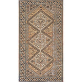 Distressed Bakhtiari Persian Vintage Area Rug Handmade Wool Carpet - 5'2" x 9'11"