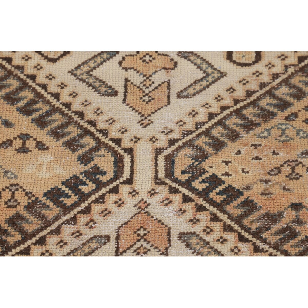 Distressed Bakhtiari Persian Vintage Area Rug Handmade Wool Carpet - 5'2" x 9'11"