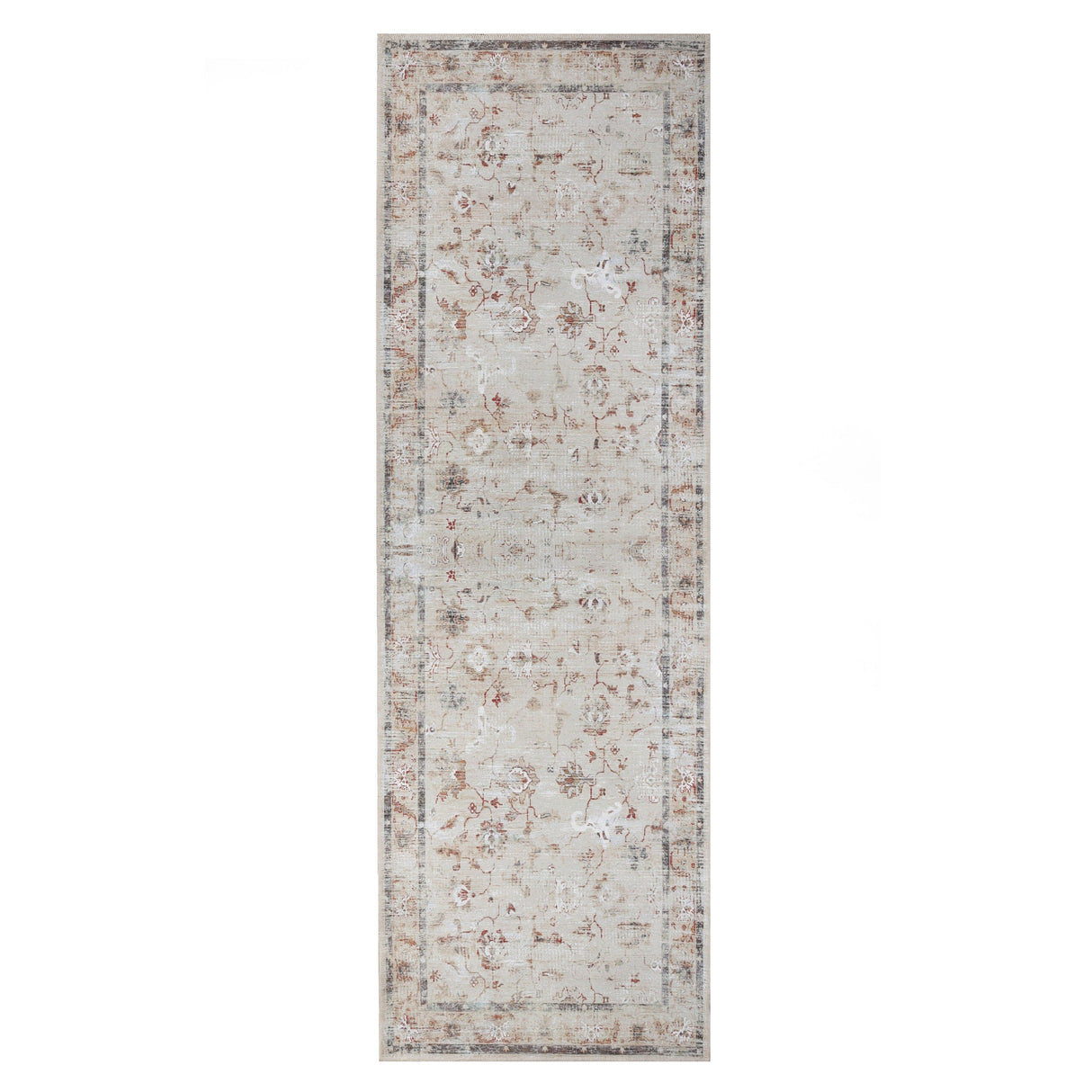 Superior Swan Floral Non-Slip Machine Washable Indoor Area Rug or Runner
