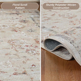 Superior Swan Floral Non-Slip Machine Washable Indoor Area Rug or Runner