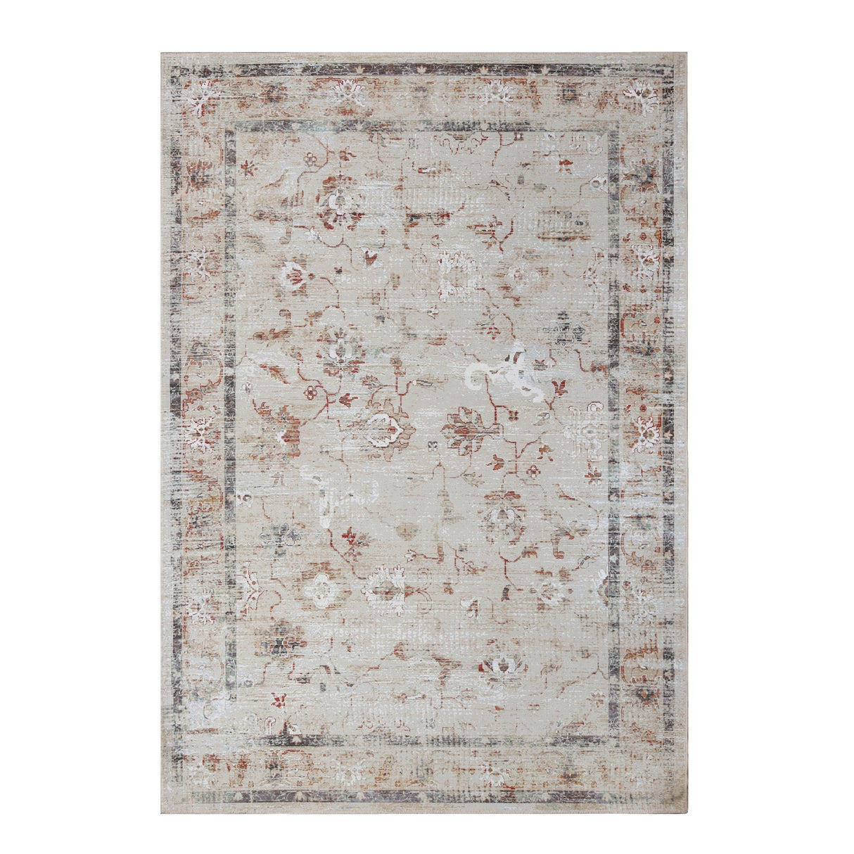 Superior Swan Floral Non-Slip Machine Washable Indoor Area Rug or Runner
