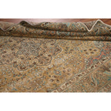 Distressed Gold Tabriz Persian Vintage Rug Hand-Knotted Wool Carpet - 6'6" x 9'9"
