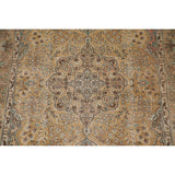 Distressed Gold Tabriz Persian Vintage Rug Hand-Knotted Wool Carpet - 6'6" x 9'9"