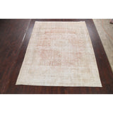 Distressed Muted Floral Kerman Persian Area Rug Wool Handmade Carpet - 9'6" x 11'9"