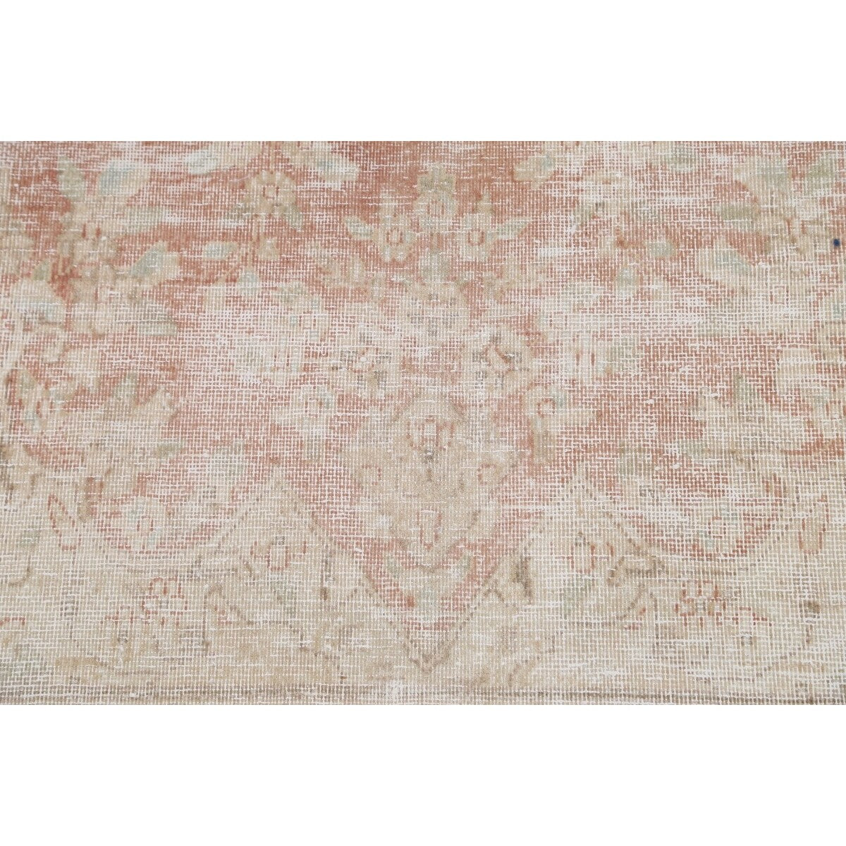 Distressed Muted Floral Kerman Persian Area Rug Wool Handmade Carpet - 9'6" x 11'9"