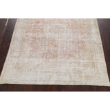 Distressed Muted Floral Kerman Persian Area Rug Wool Handmade Carpet - 9'6" x 11'9"