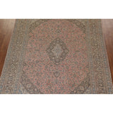 Distressed Over-Dyed Kashan Persian Antique Rug Handmade Wool Carpet - 9'5" x 12'2"