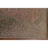 Distressed Over-Dyed Kashan Persian Antique Rug Handmade Wool Carpet - 9'5" x 12'2"