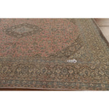 Distressed Over-Dyed Kashan Persian Antique Rug Handmade Wool Carpet - 9'5" x 12'2"