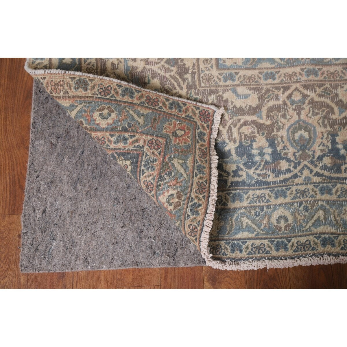 Distressed Over-Dyed Kashan Persian Antique Rug Handmade Wool Carpet - 9'5" x 12'2"