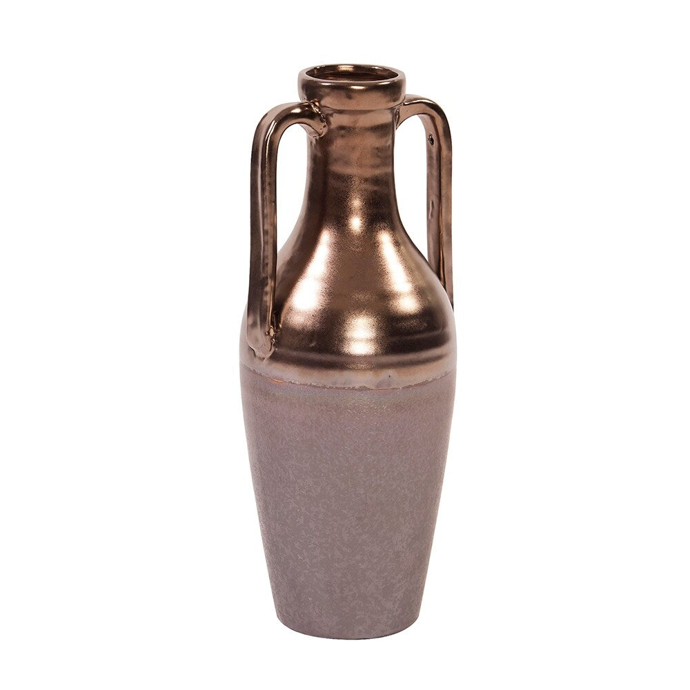 Distressed Pewter Handled Vessel, Small - 16H x 6W x 6D