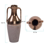 Distressed Pewter Handled Vessel, Small - 16H x 6W x 6D