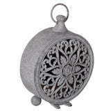Distressed Round Pewter Table Clock