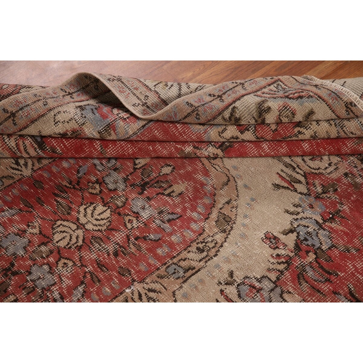 Distressed Sparta Turkish Vintage Rug Handmade Oriental Wool Carpet - 5'7" x 8'1"