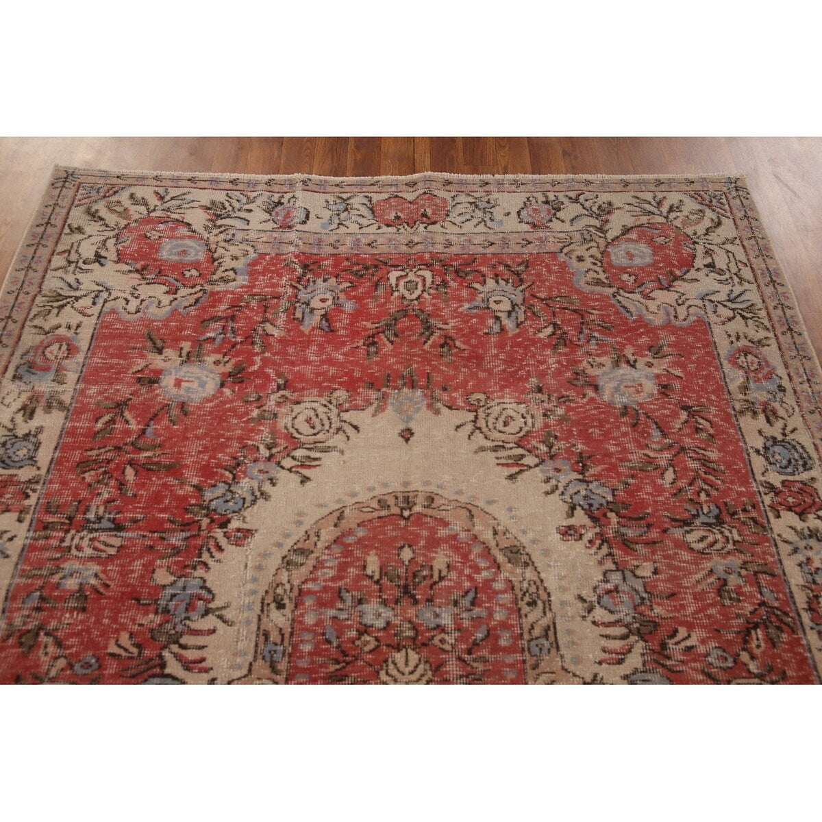 Distressed Sparta Turkish Vintage Rug Handmade Oriental Wool Carpet - 5'7" x 8'1"