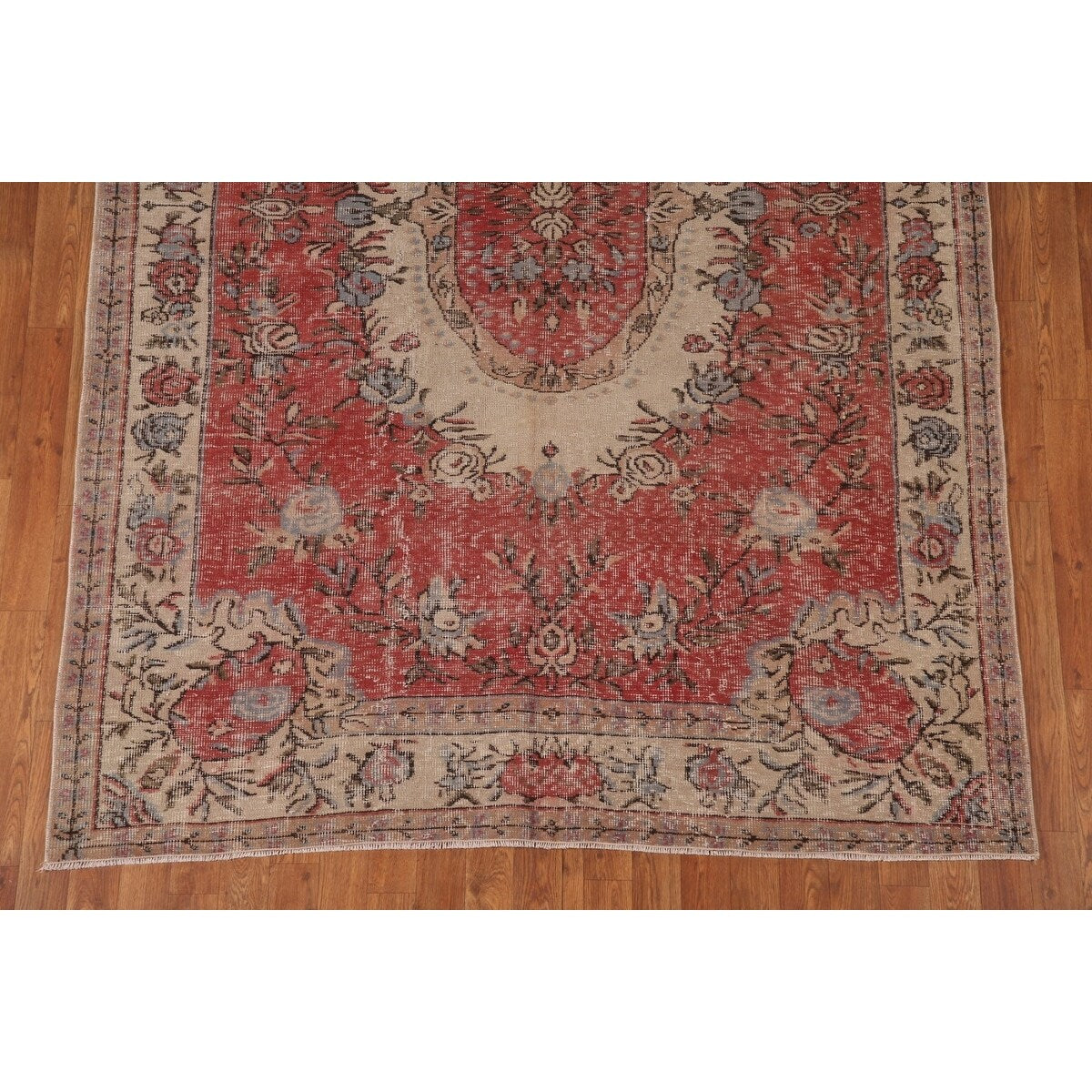 Distressed Sparta Turkish Vintage Rug Handmade Oriental Wool Carpet - 5'7" x 8'1"