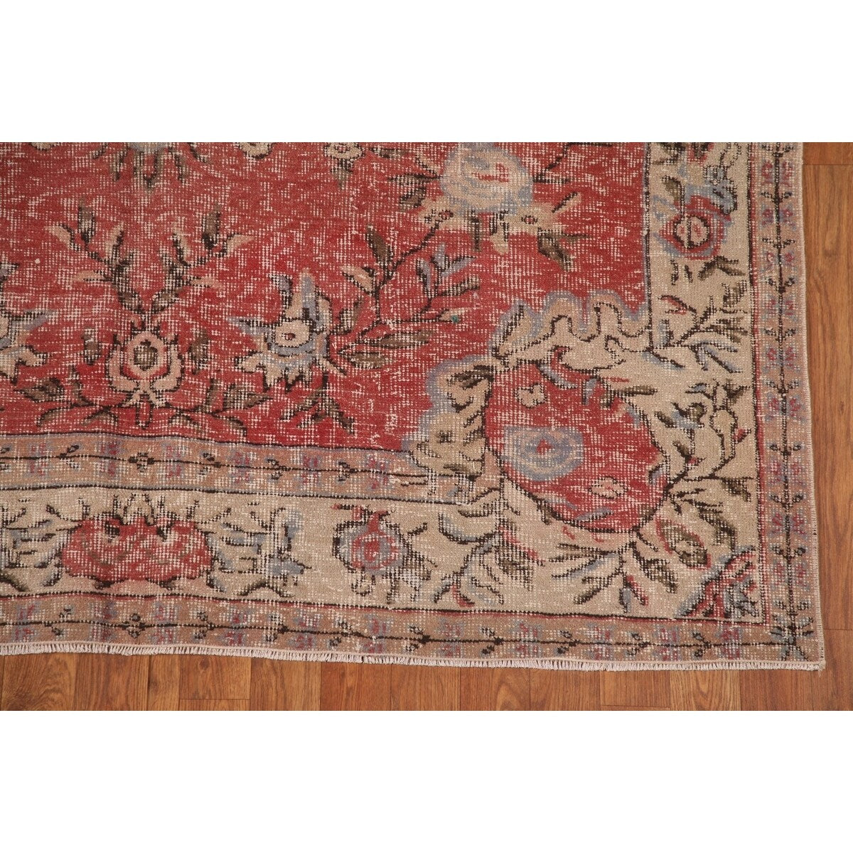 Distressed Sparta Turkish Vintage Rug Handmade Oriental Wool Carpet - 5'7" x 8'1"